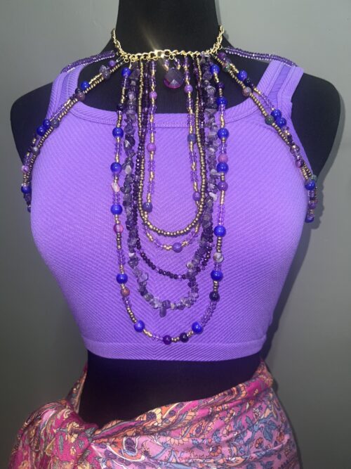 Top beaded fait main avec perles et pierres naturelles