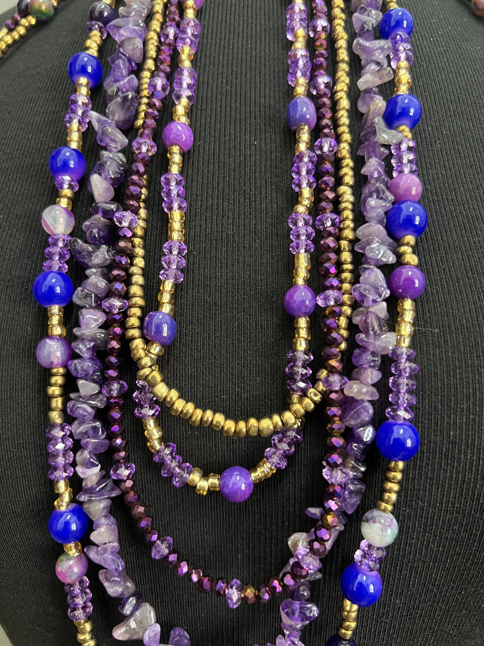 Détails Bralette collier agate et améthyste