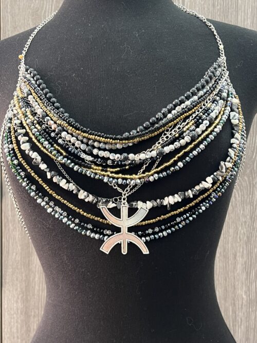 Bralette perlée artisanale en pierres naturelles